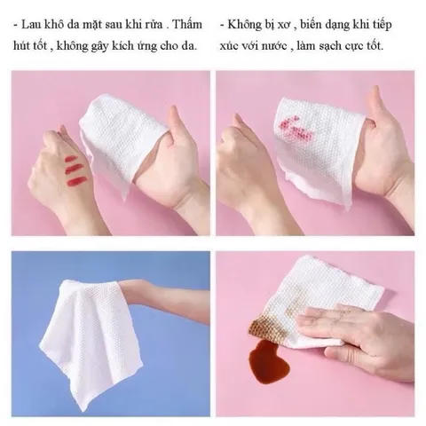 Một cuộn 40 miếng Khăn Mặt Khô Đa Năng Dùng 1 lần Animerry Lau Mặt Lau Khô, Lau Ướt - Dai Mịn Siêu Tiết Kiệm