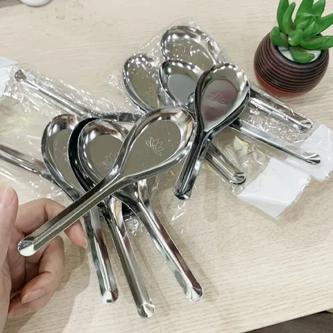 Combo 3 Thìa ăn phở, ăn súp, thìa ăn cơm inox tiện dụng
