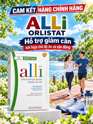 VIÊN UỐNG HỖ TRỢ GIẢM CÂN ALLI 60MG (HỘP 120 VIÊN) – CHUẨN NỘI ĐỊA MỸ