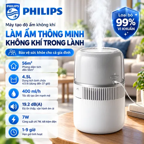 MÁY TẠO ẨM NANO KÈM XÔNG TINH DẦU PHILIPS HU5710 56M2