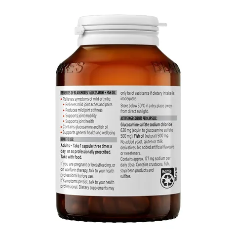 Blackmores Glucosamine + Fish Oil - Giảm đau nhức cứng khớp hỗ trợ tái tạo chất nhờn bôi trơn sụn khớp chính hãng Úc