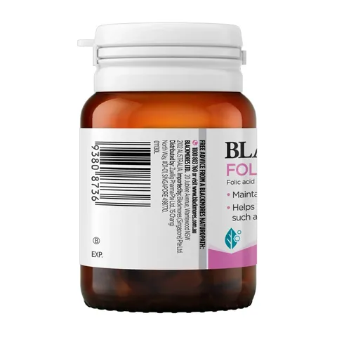 Blackmores Folate 500mcg - Hỗ trợ sản xuất hồng cầu khỏe mạnh giúp giảm nguy cơ thiếu máu do thiếu axit folic chính hãng Úc