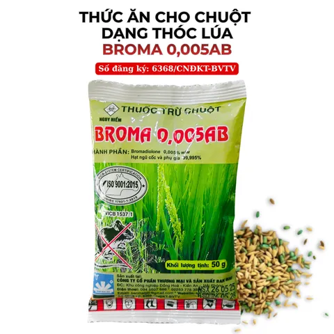 Combo 10 gói Broma 0,005Ab, dạng thóc kiểm soát chuột hiệu quả