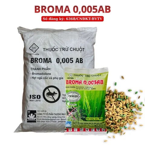 Combo 10 gói Broma 0,005Ab, dạng thóc kiểm soát chuột hiệu quả