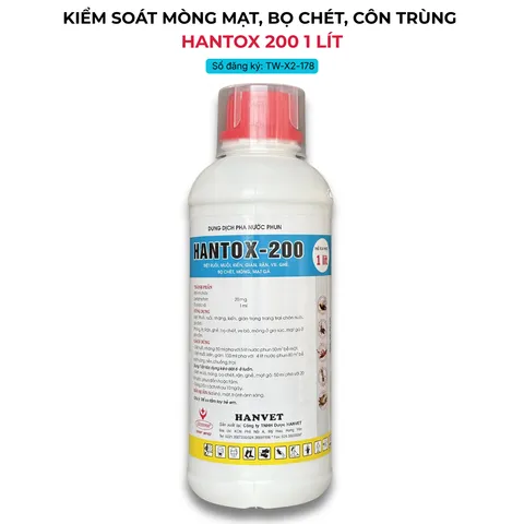 Hantox 200 1 lít, chế phẩm kiểm soát côn trùng, ve rận không mùi 