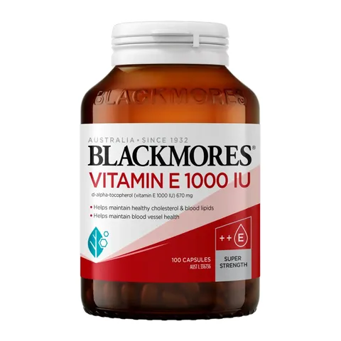 Blackmores Vitamin E 1000IU - Chống lão hóa và làm đẹp da giảm nguy cơ mắc tim mạch chính hãng Úc