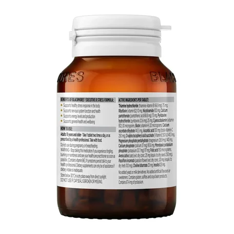 Blackmores Executive B Stress Formula - Hỗ trợ phản ứng căng thẳng khỏe mạnh của cơ thể giảm cảm giác lo lắng và căng thẳng kéo dài chính hãng Úc