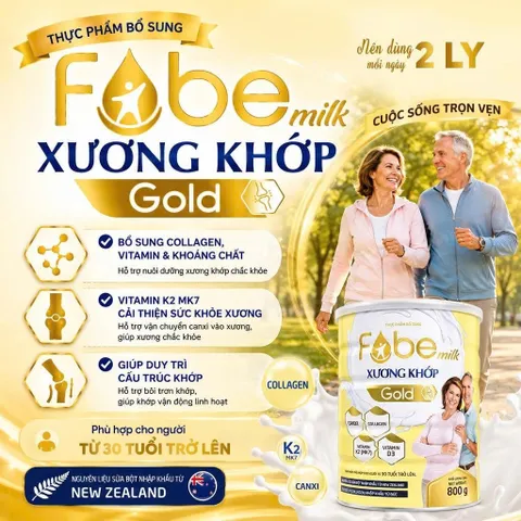 SỮA BỘT FOBE MILK DINH DƯỠNG XƯƠNG KHỚP 400 gr, 900 gr, GOLD 800 gr