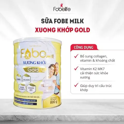 SỮA BỘT FOBE MILK DINH DƯỠNG XƯƠNG KHỚP 400 gr, 900 gr, GOLD 800 gr
