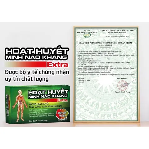 Hoạt Huyết Minh Não Khang Extra hỗ trợ hoạt huyết giảm mệt mỏi đau đầu mất ngủ suy nhược tiền đình 866296