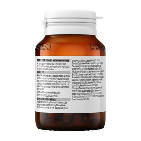 Blackmores Multivitamin For Women - Hỗ trợ chức năng tuyến giáp chuyển hóa chất và giảm căng thẳng chính hãng Úc