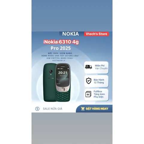 Điện Thoại Nokia 6310 Pro 4g/5g lite – Bản Nâng Cấp – Dùng FULL SIM – Pin Trâu – Sóng Khỏe