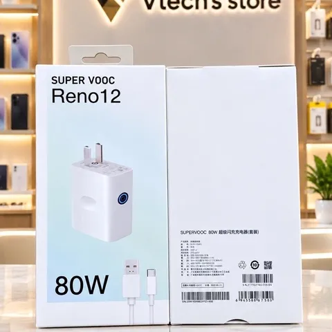 Bộ sạc nhanh SuperVOOC Reno12 80W kèm cáp Type-C bảo hành 12 tháng