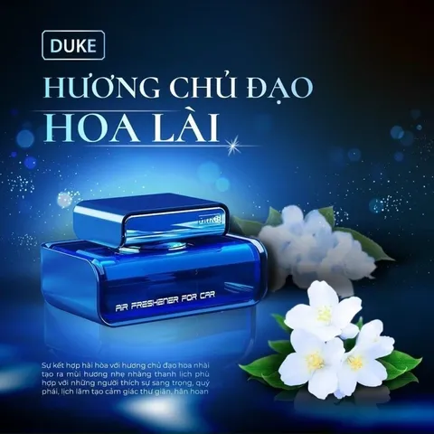 Nước hoa ô tô cao cấp Duke chính hãng chiết xuất 100% thiên nhiên, khử mùi, chống say xe