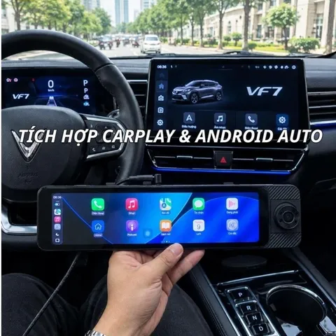Camera hành trình A10 Pro XETABON kết nối carplay wifi, có GPS tích hợp Vietmap Live cảnh báo giao thông, 3 camera