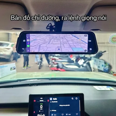 Camera hành trình A10 XETABON wifi kết nối CarPlay bản đồ Vietmap cảnh báo tốc độ phạt nguội ghi hình 4K trước sau