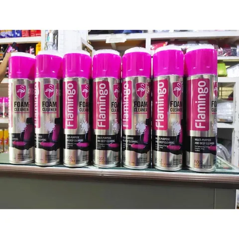 Xịt vệ sinh đa năng Flamingo F002 Foam Cleaner dạng bọt vệ sinh nội thất ghế da cánh cửa taplo mùi thơm nhẹ