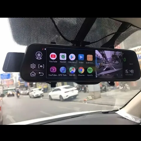 Camera hành trình D10 màn Androi có khe sim 4G GPS theo dõi từ xa bản đồ Vietmap S2 cảnh báo tốc độ, nghe nhạc giả trí
