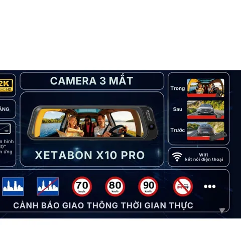 Camera hành trình gương N15 CARLOVER kết nối điện thoại ghi hình 2K trước sau trong khoang lái, gps cảnh báo tốc độ,ADAS