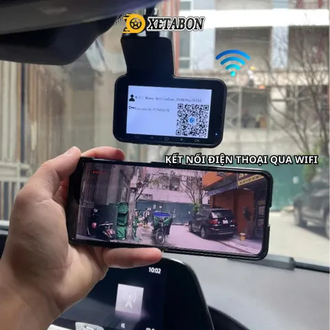 Camera hành trình ô tô K4 wifi kết nối điện thoại, ghi hình trước sau tích hợp lùi, chính hãng Xetabon phân phối