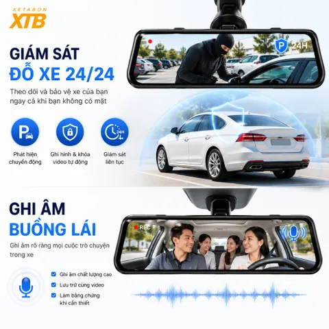 Camera hành trình X10 Pro Xetabon ghi hình trong sau 2K, wifi kết nối điện thoại GPS cảnh báo tốc độ phạt nguội, ADAS