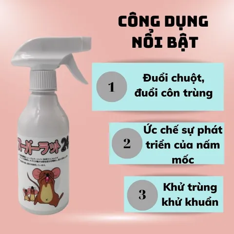 Chai xịt đuổi chuột SAMURAI CARE Hương Bạc Hà Cho xe hơi và mọi nơi Xua đuổi chuột hiệu quả,an toàn.