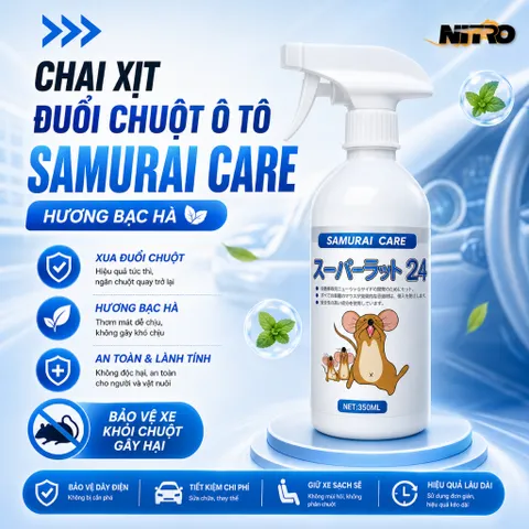 Chai xịt đuổi chuột SAMURAI CARE Hương Bạc Hà Cho xe hơi và mọi nơi Xua đuổi chuột hiệu quả,an toàn.