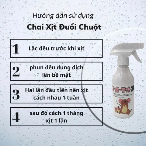 Chai xịt đuổi chuột SAMURAI CARE Hương Bạc Hà Cho xe hơi và mọi nơi Xua đuổi chuột hiệu quả,an toàn.