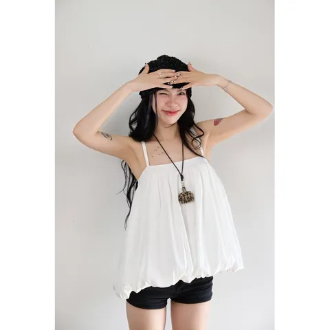 Áo Bí 2 Dây Phồng Có Dây Điều Chỉnh Form Babydoll Xòe Chất Vải Gió Màu Sắc Đa Dạng Mùa Hè A35| Mii Closet