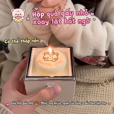 Hộp Quà Bất Ngờ Sinh Nhật Mini – Hộp Quà Có Đèn Phát Sáng Kèm 2 Nến, Quà Tặng Người Yêu Bạn Bè