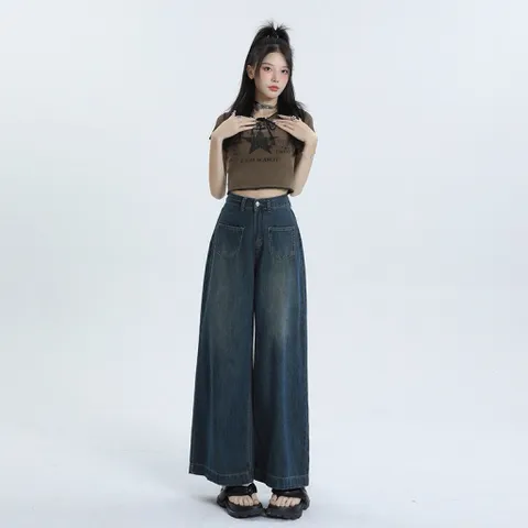 Quần Jean Nữ Ống Rộng Cạp Cao Dáng Suông – Quần Bò Ống Rộng Hack Dáng Hot Trend