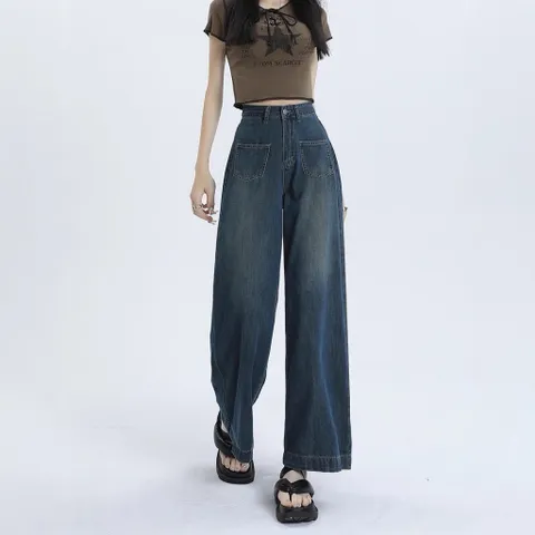 Quần Jean Nữ Ống Rộng Cạp Cao Dáng Suông – Quần Bò Ống Rộng Hack Dáng Hot Trend