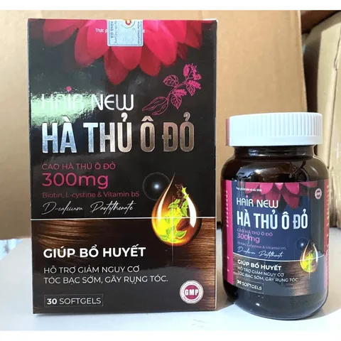 Hair New Hà thủ ô đỏ bổ sung biotin vitamin B5 giảm tóc bạc sớm, gãy rụng tóc giúp cho tóc chắc khỏe chống lão hóa