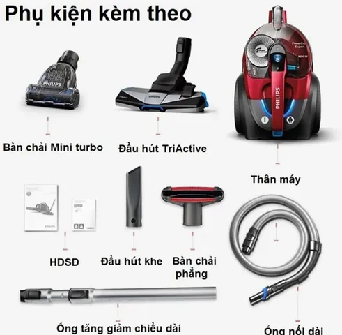 MÁY HÚT BỤI PHILIPS POWERPRO EXPERT FC9735/81 CÔNG SUẤT HÚT MẠNH NHẤT 