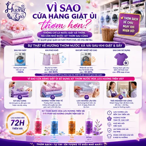 Xịt Thơm Quần Áo Đa năng HƯƠNG CỦA GIÓ 100ml | Nước Hoa Lưu Hương trên Vải