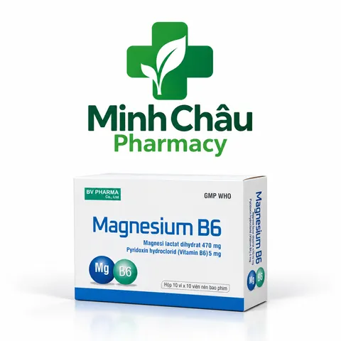 Viên Uống Magnesi B6 BV Bổ Sung Khoáng Chất Cân Bằng Năng Lượng Thư Giãn Cơ Thể (Hộp 100 Viên)