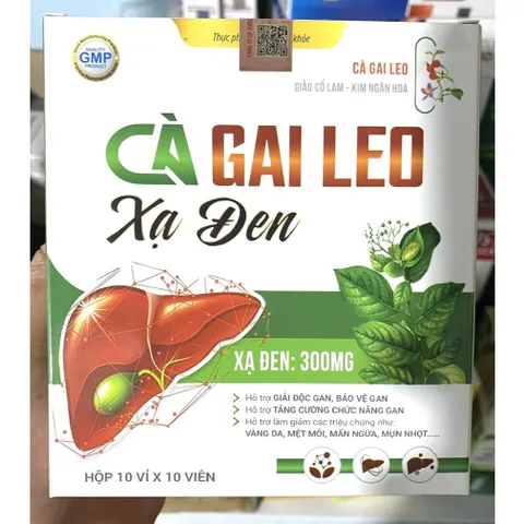 Viên Cà Gai Leo Xạ Đen Giải Độc Rượu Bảo Vệ Gan, bổ gan mát gan, giải độc, tăng cường chức năng 