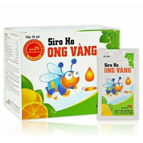 Siro ho ong vàng giúp gói giảm ho, giảm viêm họng hết khò khòe