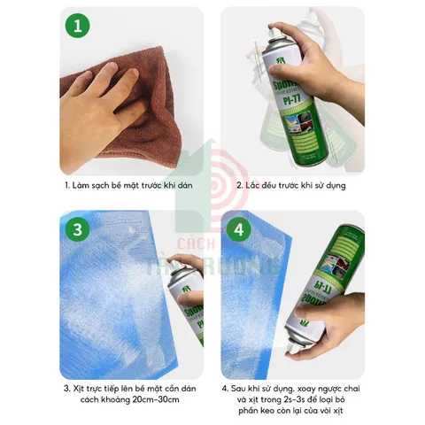 Keo Xịt Dán Siêu Dính, Dán Mút Xốp, Không Mùi.
