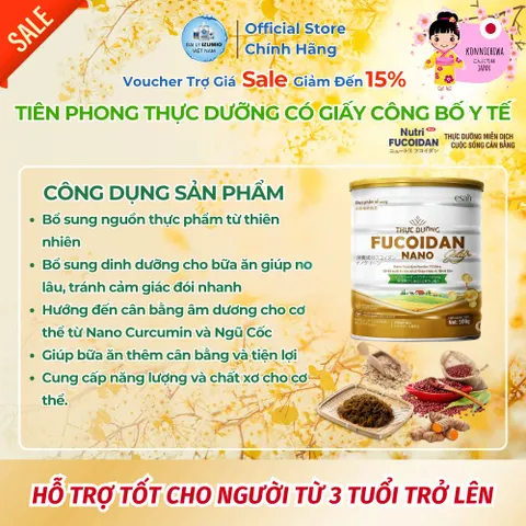 Thực Dưỡng Nutri Fucoidan Plus 500g - Tăng Cường Miễn Dịch Dành Cho Người Ăn Chay, Tiểu Đường Chính Hãng Nhật Bản