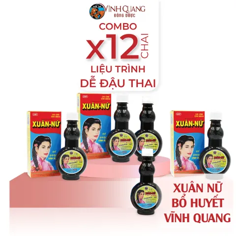 Combo 12 chai Xuân Nữ Bổ Huyết VĨNH QUANG 280ml - Điều hòa kinh nguyệt, liệu trình dễ đậu thai