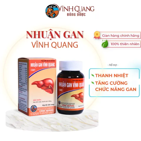 Nhuận Gan VĨNH QUANG - Hỗ trợ thanh nhiệt, tăng cường chức năng gan, gan nhiễm mỡ - Hộp 60 viên