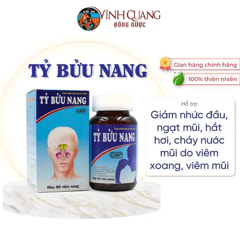 Tỷ Bửu Nang VĨNH QUANG - Viêm xoang, Viêm mũi dị ứng, Nghẹt mũi, Chảy nước mũi - Hộp 60 viên