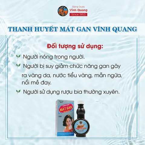 Combo 3 chai Thanh Huyết Mát Gan VĨNH QUANG - Thanh nhiệt, mát gan - chai 280ml