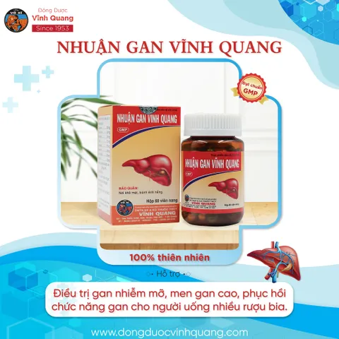 Combo 3 Hộp Nhuận Gan VĨNH QUANG Hỗ trợ thanh nhiệt, tăng cường chức năng gan, gan nhiễm mỡ, 60 viên