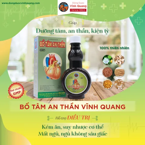Combo 3 chai Bổ Tâm An Thần VĨNH QUANG - Dễ ngủ, ngủ ngon và sâu - chai 280ml