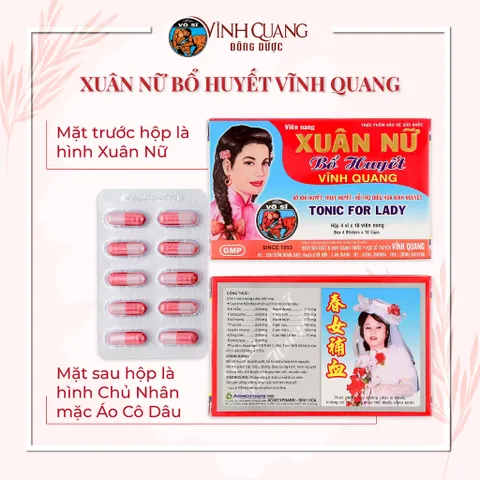 Combo Điều Kinh Thải Độc VĨNH QUANG - Bổ huyết, Mát gan chăm sóc cho Phụ Nữ - Viên nang không đường