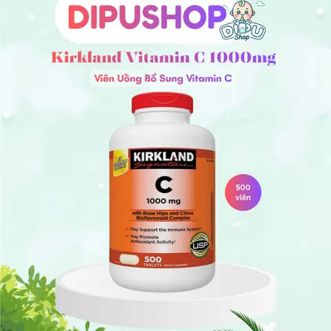 500 Viên Uống Bổ Sung Vitamin C Kirkland Signature 1000mg Tăng Đề Kháng, Sáng Da