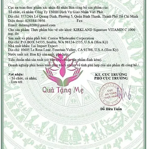 500 Viên Uống Bổ Sung Vitamin C Kirkland Signature 1000mg Tăng Đề Kháng, Sáng Da