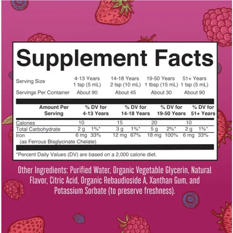 Sắt hữu cơ thuần chay Mary Ruth’s Liquid Iron Supplement cho gia đình 473ml USA